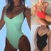 Women Solid Bikinis Sexy Bandage One Piece Backless Swimsuit Female Bathing Suits Bodysuit Beach Wear New Swim Suit Mono
