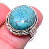 Natural Tibetan Turquoise Gemstone 925 Solid Sterling Silver Ring Size 7.5 A0k25