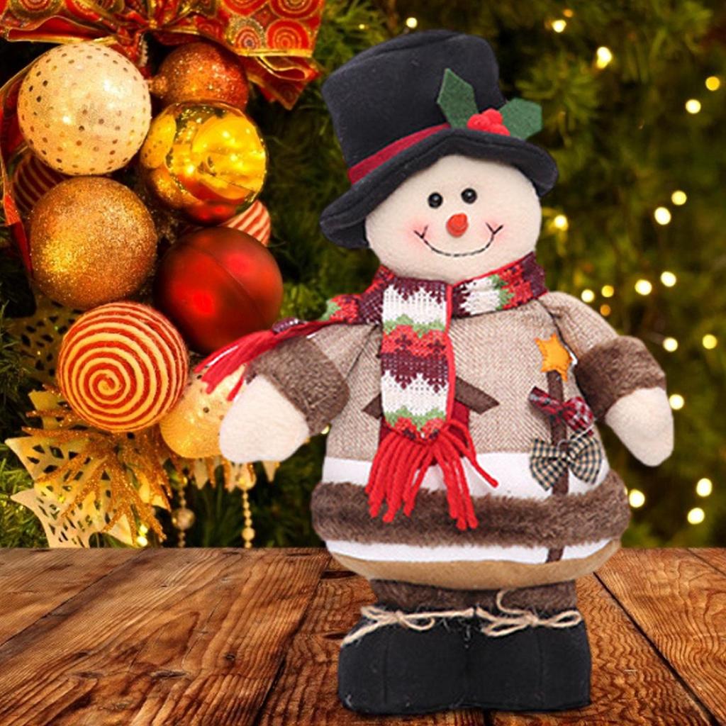 Christmas Plush Doll Snowman Elk Standing Doll Gift Santa Claus Decoration Hotel Shopping Mall Christmas Decoration Kids Gift