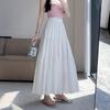 Women's 2025 High-Waist A-Line White Long Skirt - Summer's New Elegant and Slimming Design for Pear-Shaped Figures
