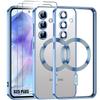 Case for Samsung Galaxy S25 Plus (S25+), with Blue Magnetic Circle + 2 Tempered Glasses - BOOLING®