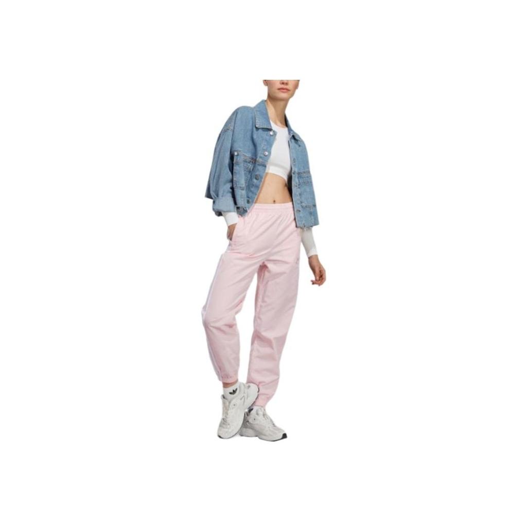 Adidas Originals Trefoil Logo Print Tapered Track Pants Women Bottoms Light-Pink IP3748