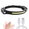 LED Headlamp Portable USB Rechargeable Silicone COB Flood Headlight with Motion Sensor for Outdoor