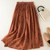 Skirt Women Summer Casual Versatile Elastic High Waist Loose   Skirt Oversize Stretchy Cotton Dresses