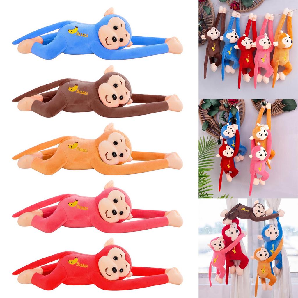 Novelty Kids Long-Armed Monkey Shaped Long Arm Tail Soft Plush Toy Curtain Pendant Home Decor Birthday Gift Children Toy