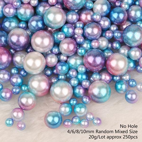 250Pcs/lot Random Mix No Hole ABS Pearl Loose Round Beads for DIY Craft Scrapbook Decoration