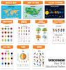 Traceease Educational Poster For Elementary School, Pack Of 25 Laminated Kids Learning Posters
