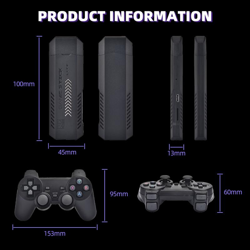 Video Game Console TV HD Game Stick 4K 256GB 54000 Retro Portable Gaming 50 Emulators For NDS PSP PS1 N64