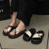 Platform Slippers Women's 2025 New Summer Cross-strap Beach Shoes Out of the Street Fashion Sandals