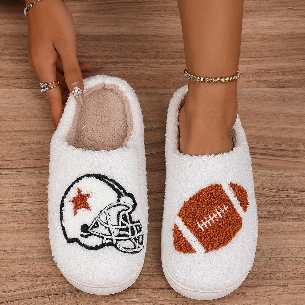 Fashion Men and Women Couple Cross-border Helmet Rugby Warm Atmosphere Home Slippers Wholesale Women's Slipper