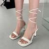 Fashion 2025 Summer New Fashion Ankle Strap Sandals Women Thin High Heels Lace-Up Dress Pumps Outdoor Gladiator Sandals Zapatos De Mujer