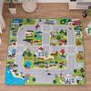 Kids Rug 190 X 190 Cm Town Washable Play Mat Road Mini Car Train Toy Room Boys Approx. "New 2" Children's