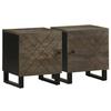 VidaXL Bedside Tables 2 Pcs Black 40x33x46 Cm Solid Mango Wood, Side Table, Bedside Cabinet, Side Table 4017681