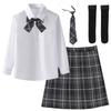 Мини-юбка плиссированная JK-форма школьница JK плиссированная юбка в клетку школьная форма комплект униформы милая чистая рубашка с длинным рукавом галстук-бабочка носки в комплекте