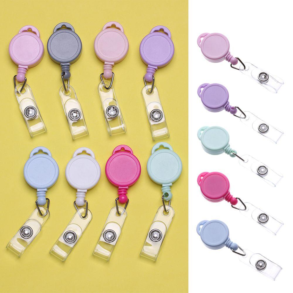 Office Supplies ID Name Card Anti-Lost Clip Stationery Retractable Key Ring Lanyards Badge Holder