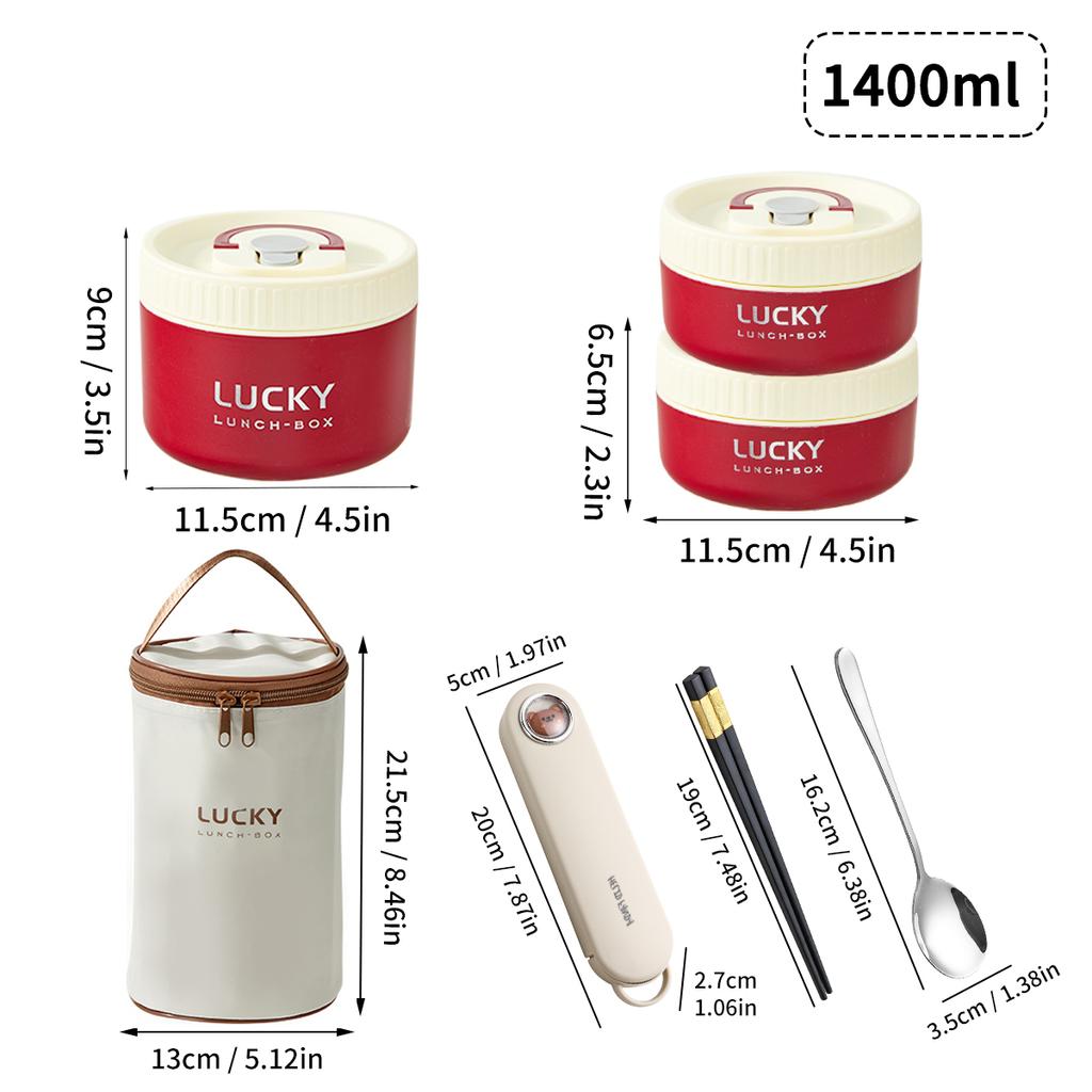 WORTHBUY Portable Sealed Thermal Lunch Box For Kids Stackable Microwave 304 Stainless Steel Bento Box Insulated Food Container