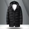Padded Clothes Men's Winter New Hooded Cotton Clothes Slim Fit Medium and Long Cotton Clothes Thickened Warm and Fattened Large Size Jacket