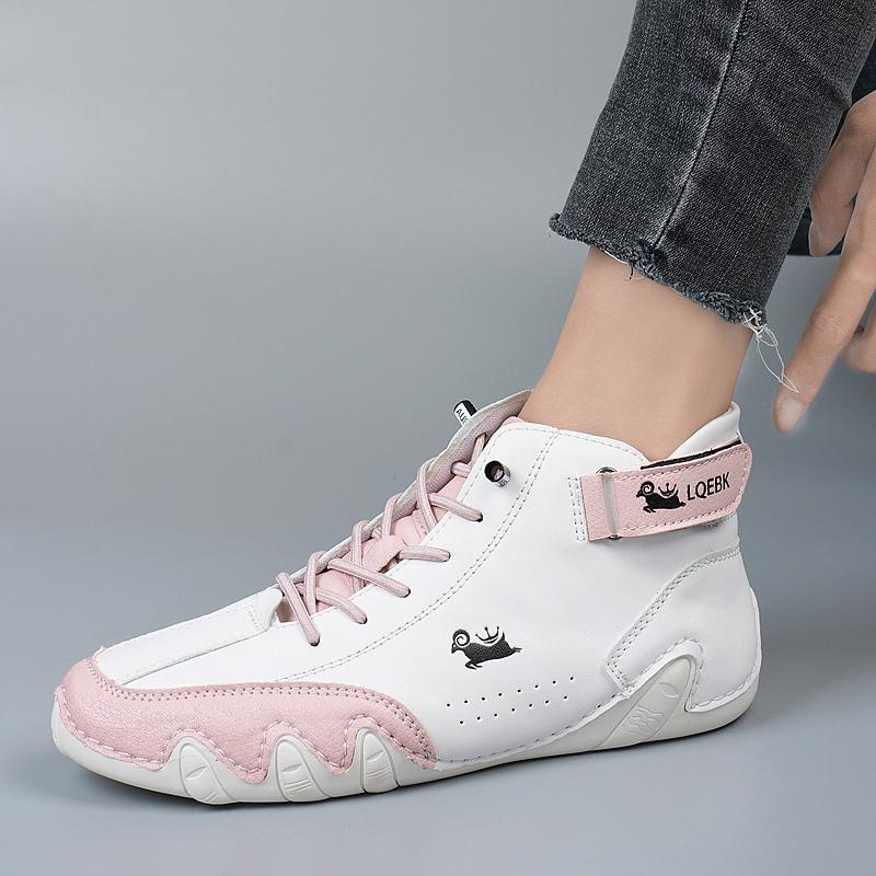 Women's Leather Fashionable Work Shoes with Soft Soles Comfortable New DesignerLeisure Motorcycle Boots Shoes for Men