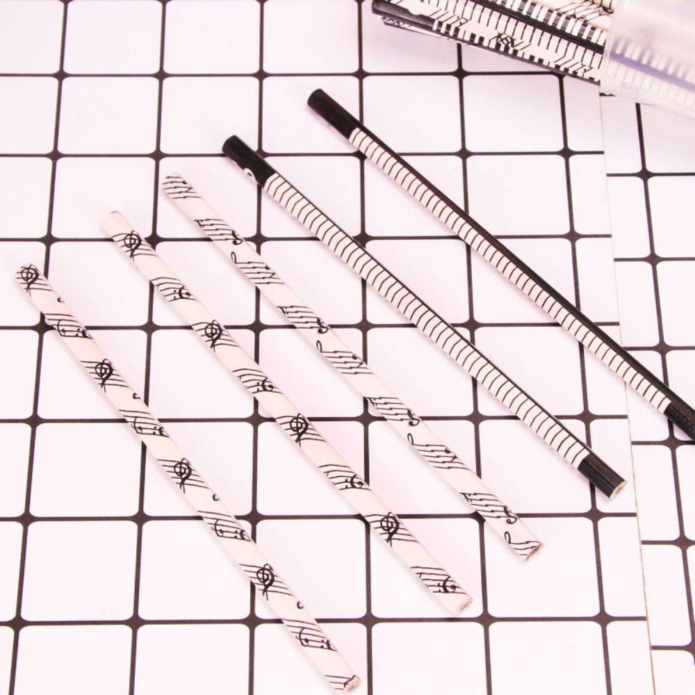 Office Supplies Crafts 175mm Musical Note Pattern Graphite 2B Pencil Writing Tools Wooden Pencil