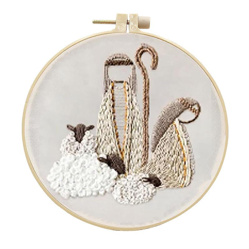 1set Embroidery Kit With Printed Embroidery Patterns Cross Stitch Set