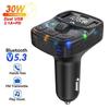 Bluetooth 5.3 Car FM Transmitter PD 30W Dual USB 3.1A Type-C Fast Charger Handsfree Call Car Kit Mp3 Player Receiver FM Modulator Support TF U Disk