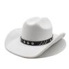 American Western Cowboy Hat Men'S And Women'S Wool Big-Brimmed Top Hat Outdoor Knight Equestrian Camping One-Word Tibetan Hat