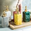 Light Luxury Marble Soap Dispenser Bathroom Hand Soap Bottle Hotel  Shampoo Shower Gel Push-type  Dispensing Bottle