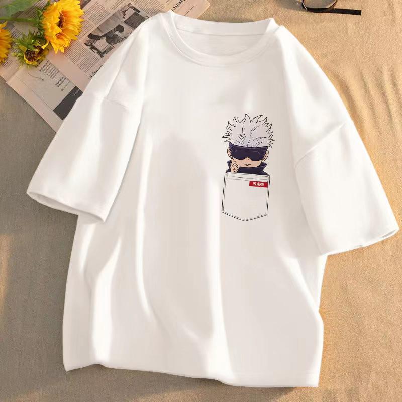 Japanese Manga Gojo Satoru T Shirt Women Tops Jujutsu Kaisen Anime T-shirt Unisex Harajuku Kawaii Short Sleeve Tee Summer Top