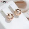 Kinel Glossy Ball Shape Drop Earrings For Women Cubic Zirconia Stylish Daily Wear Jewelry