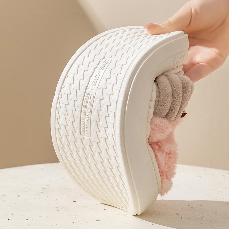 Couple Winter Toe Wrap Warm Plaid Cotton Slippers Thick Soft Sole Slides Men Women Indoor Floor Flat Home Non-slip Shoes