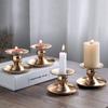 Handmade Round Candlestick Romantic Metal Candle Holder Modern Long Pole Candle Cup  Home