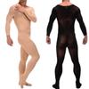 Transparent Long Sleeve Teddies Bodysuits Underwear for Men Erotic Plus Size Body Suit Men Underwear Body Stocking