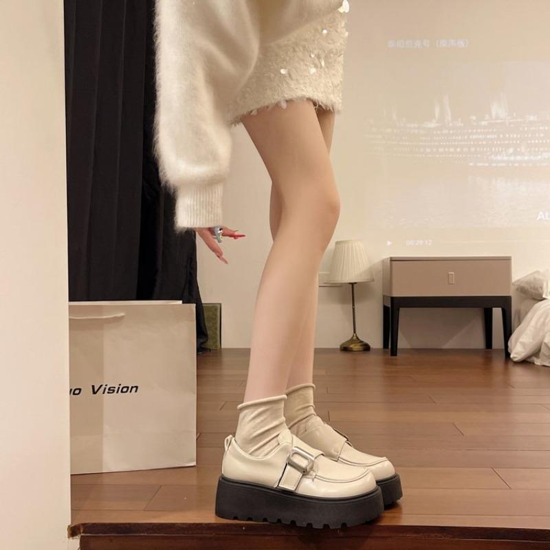 Fashion TOPHQWS Fashion Women's Platform Loafers Luxury Brand High Quality Leather Shoes 2025 Trend Casual Slip On Ladies Flats Shoes