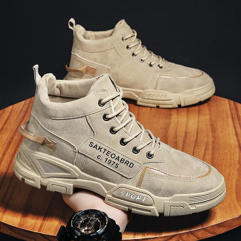 New Autumn and Winter Men's High Top Leisure Sports Men's Shoes Outdoor Hiking Walking Shoes Non-slip Fashion Comfortable