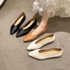 Leather Shallow Mouth Single Shoes Women's Summer New Comfortable and Breathable Pointed Flat Bottom Commuting Soft Sole Leather Shoes