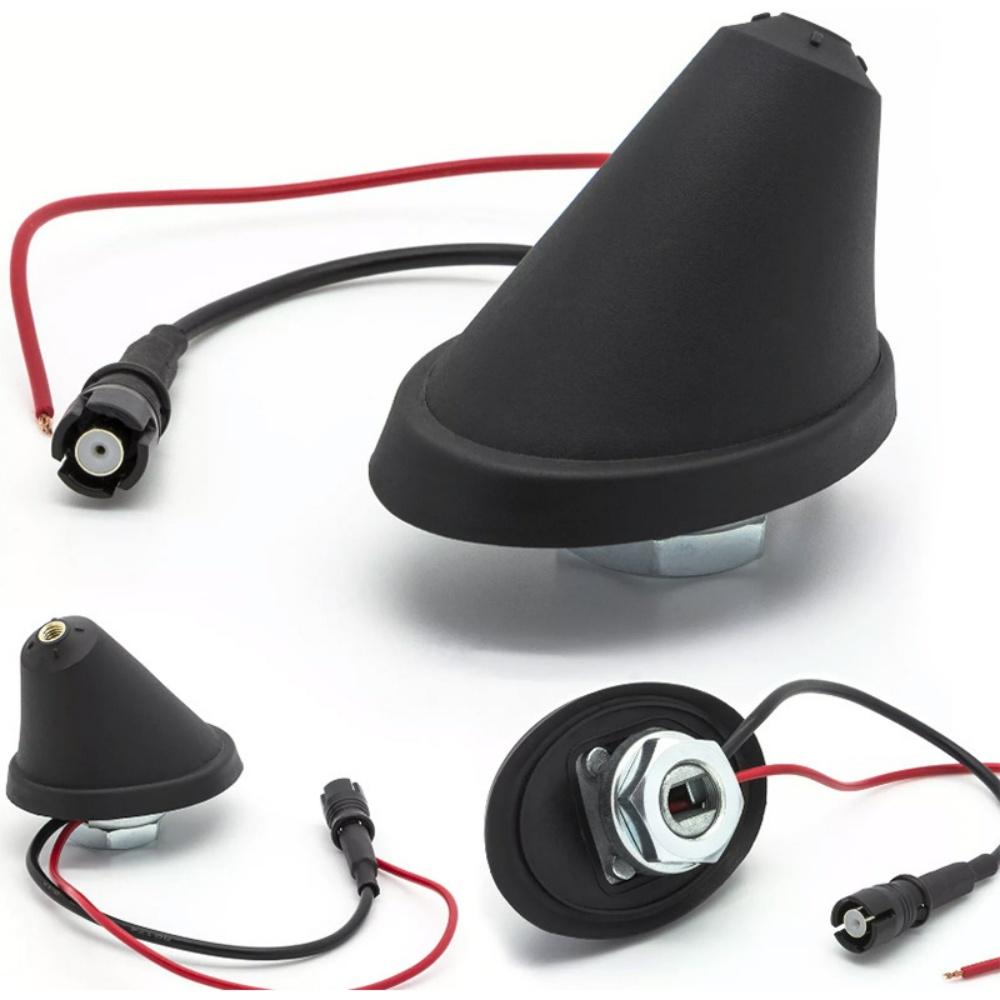 Universal Car 3cm Short Rod Roof Antenna + Antenna Base With Adapter Screw Black