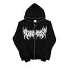 Grunge Zip Up Hoodie Streetwear Letter Printed Long Sleeve Sweatshirts Gothic Punk Y2k Autumn Winter Female Hoodie Women Tops