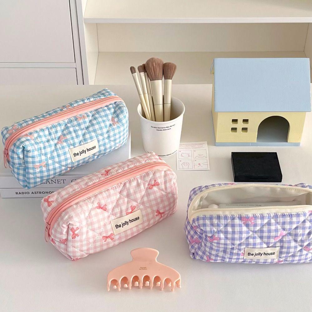 Large Capacity Storage Bag Bowknot Stationery Bag Multi-function Pen Box  Gift