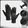 Cycling Gloves Men's Autumn and Winter Outdoor Sports Waterproof Cold Touch Screen Warm Plus Velvet Warm Gloves Bicycle Riding
