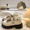 Black Muffin Platform Small Leather Shoes Women's 2025 Autumn New Japanese Jk Retro with Skirt Mary Jane Single Shoes