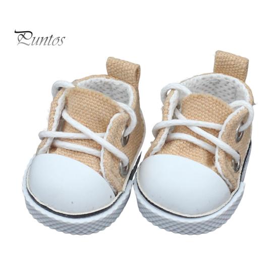 1 Pair Doll Shoes Mini Lace-Up Canvas Sneakers for 17cm Dolls Fingerboard Mini Finger Shoes Toy Accessory Realistic Design Creative Gift