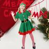 Christmas Elf Costume Set with Hat Accessories Boys Girls Elf Outfit Xmas Holiday Fancy Costume Party Cosplay Santa's Helper Suit