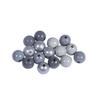 Assortment. Wooden Beads, FSC 100%, 10mm, Grey-silver Tones, Polished, 52 Pcs
