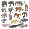 Simulation 17Pcs South American Non-Animal Model Set Sloth Anteater Jaguar Zebra Lion Elephant Ornament