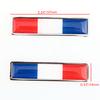 1 Pair French Flag Logo Emblem Stainless Steel Car Auto  3D Door Window Decals Red White Blue Color Strip Decoration