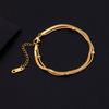 1pc Double Layers 18K Plated Hand Chain Bracelet Adjustable Hand Jewelry Decoration For Women