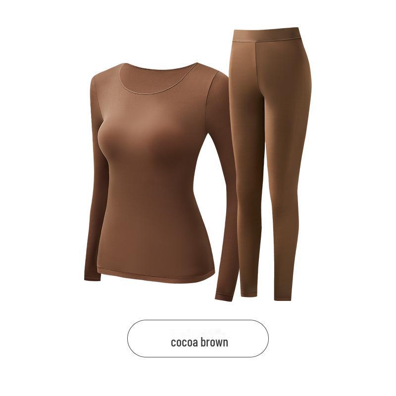 Women's Seamless Long Sleeve Thermal Set with Hyaluronic Acid for Autumn