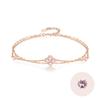 Pink Zirconia Bracelet Four Leaf Clover 925 Silver Hypoallergenic Pink Gold Bracelet Summer Accessory Simple Birthday Day Popular FH.bird Women's