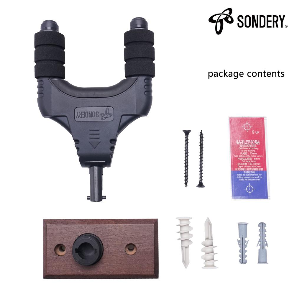 Sondery Guitar Hanger, Wall Mount Stand Hook, Wall Mount Holder for Ukulele and Bass, Auto-Locking, Easily Attaches To Wood Walls, Wood Studs,