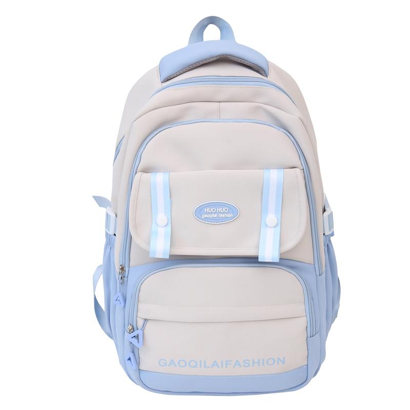 Contrast Color Student Schoolbag Women Large Capacity Backpack Men Computer Backpack